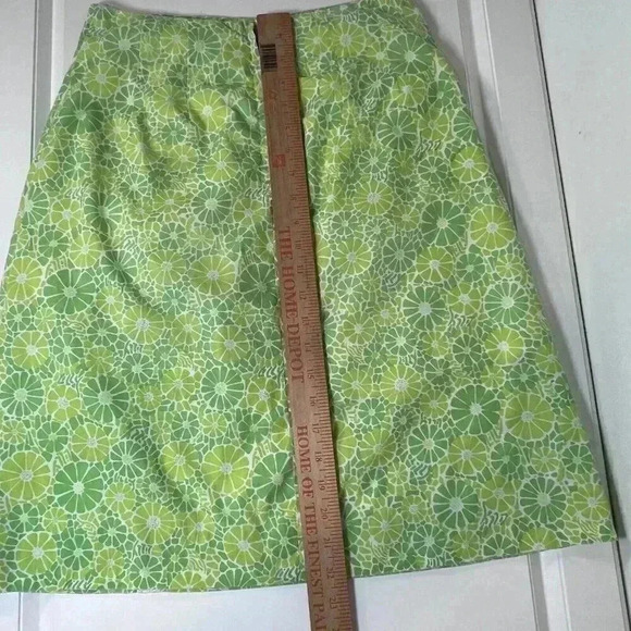 VTG Lilly Pulitzer Lace Trimmed Skirt "The Lilly" Size 8 Green Floral A Line - Picture 8 of 9